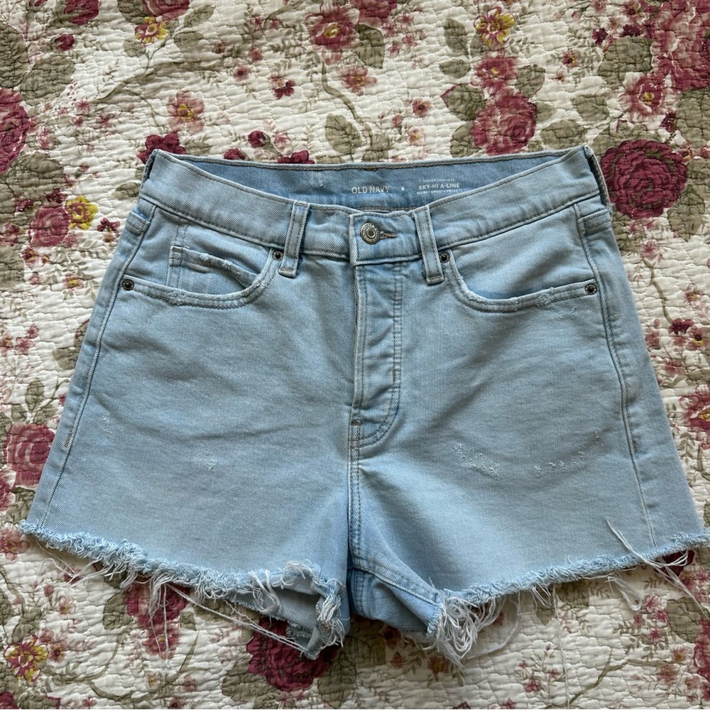 Old Navy Sky-Hi A-Line Cutoff Denim Shorts